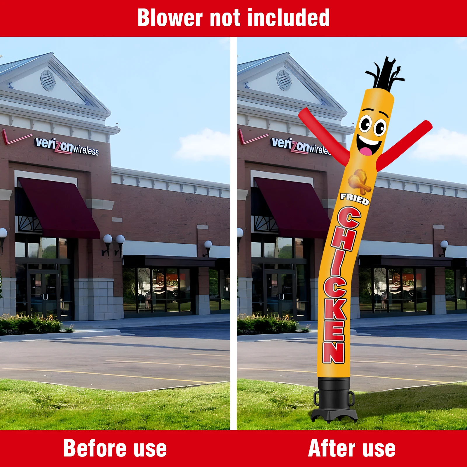 6/10/15/20FT Tall Inflatable Chichen Dancing Guy for Outdoor Decoration Advertising(Blower Not Included)Sports