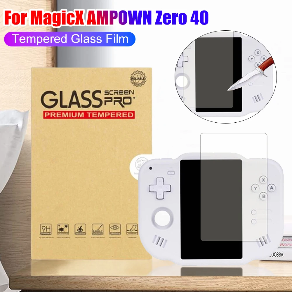 2 Pcs Tempered Glass Screen Protector 9H Tempered Glass Film HD Clarity Screen Protector for MagicX AMPOWN Zero 40 Player Games