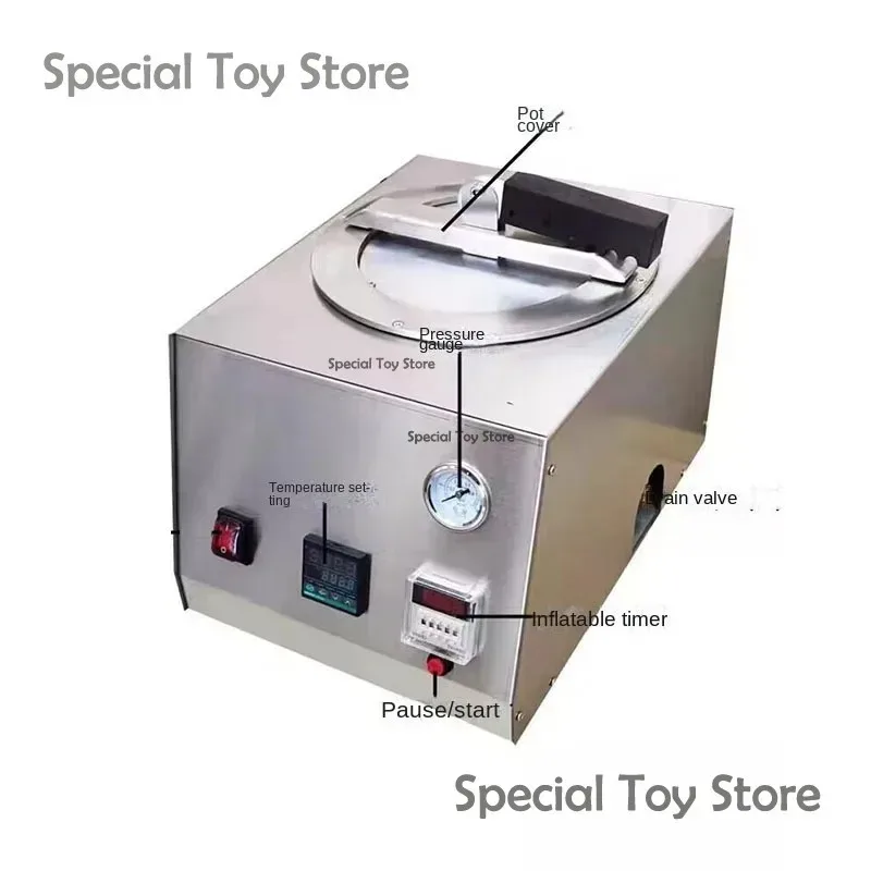 Resin Polymerizer, Pressure Cooker for Denture Curing, Removes Air Bubbles, with Temp Control for Lab Use