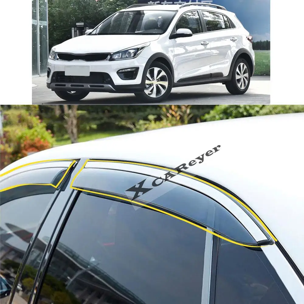 

For KIA KX CROSS 2017 2018 2019 2020 2021 Car Body Styling Sticker Plastic Window Glass Wind Visor Rain/Sun Guard Vent Parts