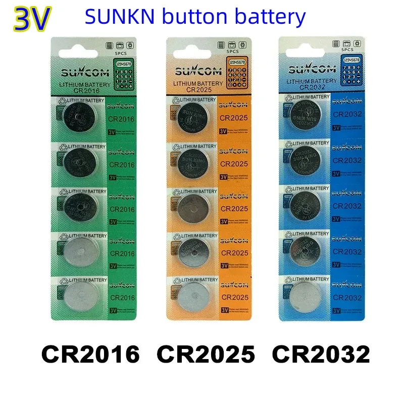 Battery SUNKNG CR2016/CR2025/CR2032 Automotive Key 3V Lithium Battery, Toy Blood Pressure Monitor, Remote Control