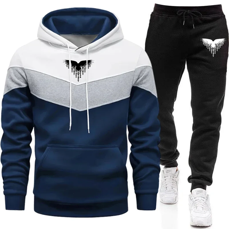 

Men's sportswear hoodie + sweatpants for 2025, urban casual fashion set, comfortable sportswear for autumn and winter
