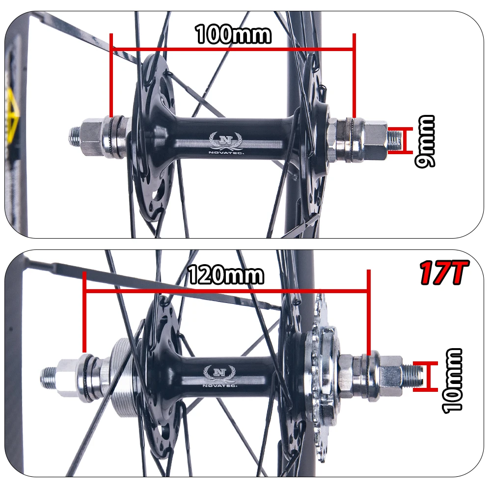700C Rennrad-Carbon-Laufradsatz für Fixed Gear mit Flip-Flop-Naben von NOVATEC, 38mm 50mm 60mm 88mm Tiefe, 23mm Breite, Clincher-Fahrradlaufradsatz – Detail 2