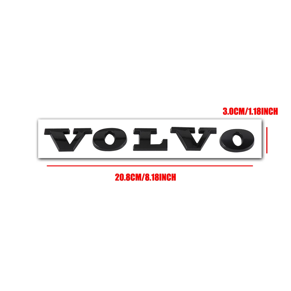 1pc 3D ABS Plastic Car Trunk Badge Volvo Letter Emblem Sticker Decal For volvo S80L XC60 XC90 S60 S80 V40 Accessories Styling