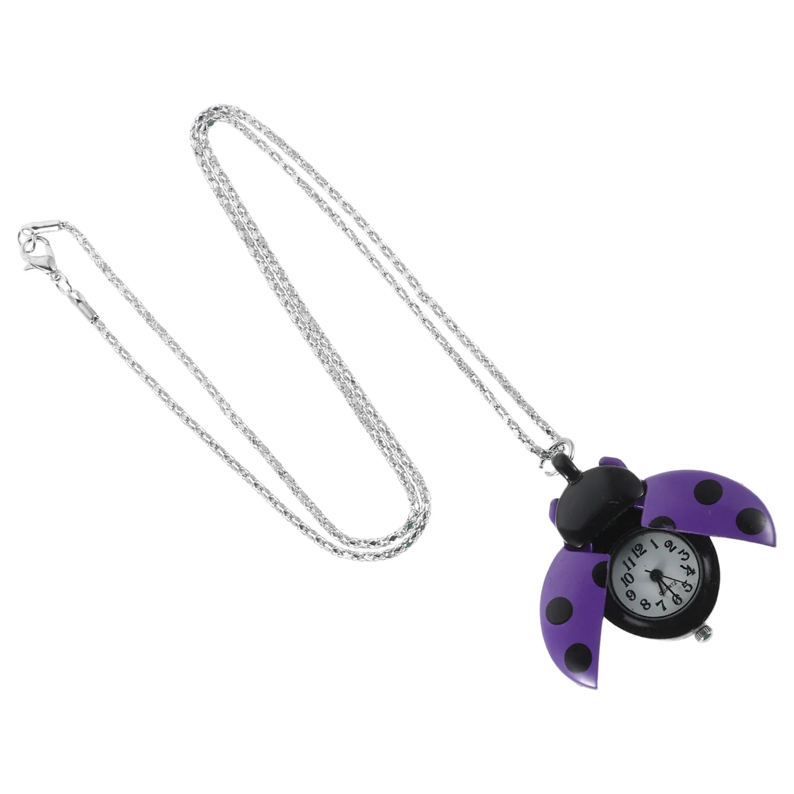 ساعة الجيب الخنفساء المفاتيح خمر الكوارتز تصميم ساعة الجيب لحقائب اليد الحيوان قلادة المفاتيح محفظة الملحقات الأرجواني #1