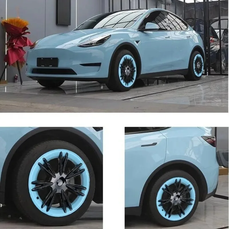 Piezas de Automóvil, Juego de 4 Tapas de Rueda de 19 Pulgadas para Tesla Model Y Performance, Reemplazo de Tapas de Rueda, Cubierta Completa de Llanta