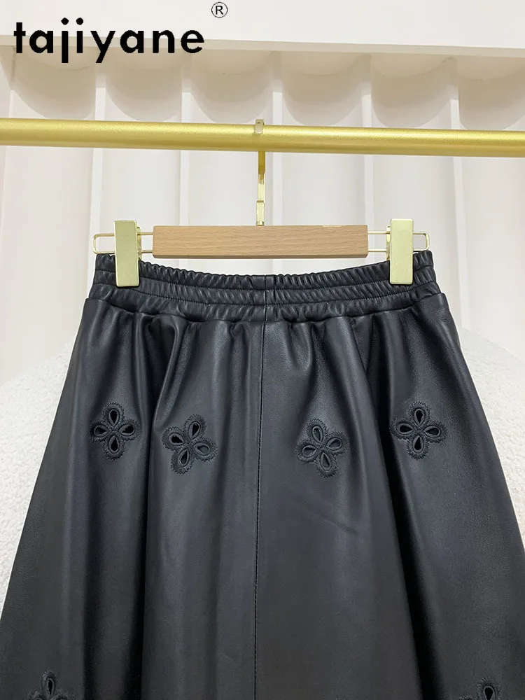 KMETRAM 100% Top-grain Sheepskin Skirts for Woman High Quality Genuine Leather Long Skirt Women Autumn Clothes 2025 юбка шорты