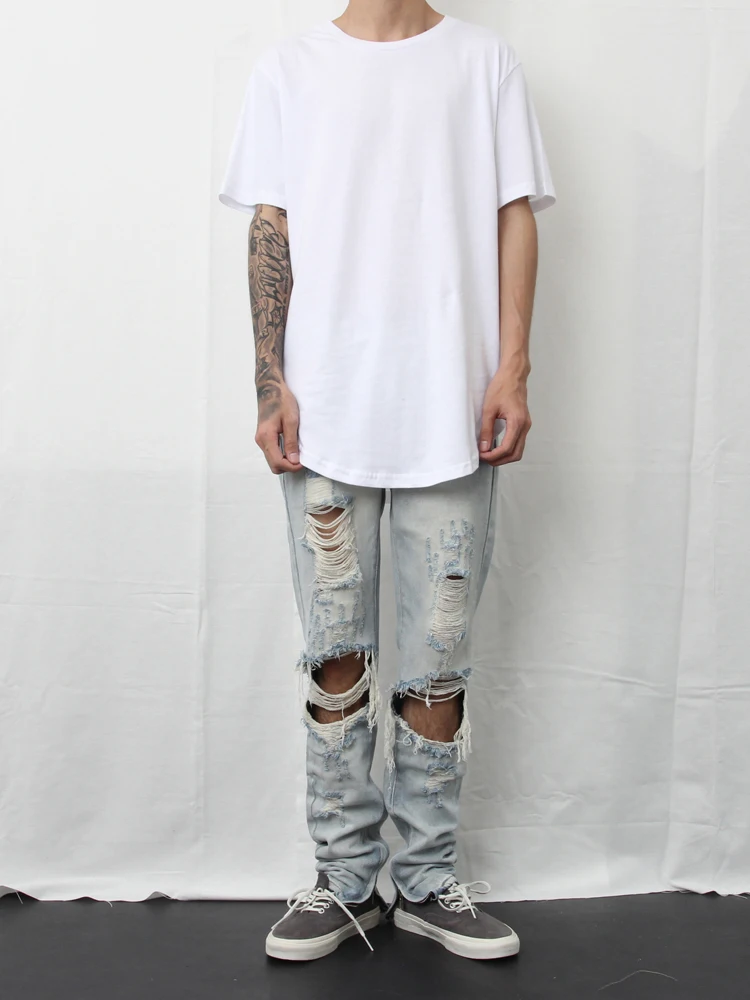 High Street Arc Hedge T-Shirt Men's Short Sleeve Bottom Shirt Cotton Crew Neck Stacked Wear