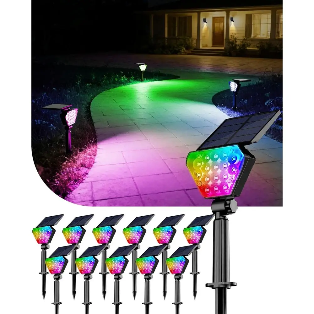 

12-Piece Outdoor LED Landscape Lights, Color-Changing, Waterproof for Halloween and Garden Decor