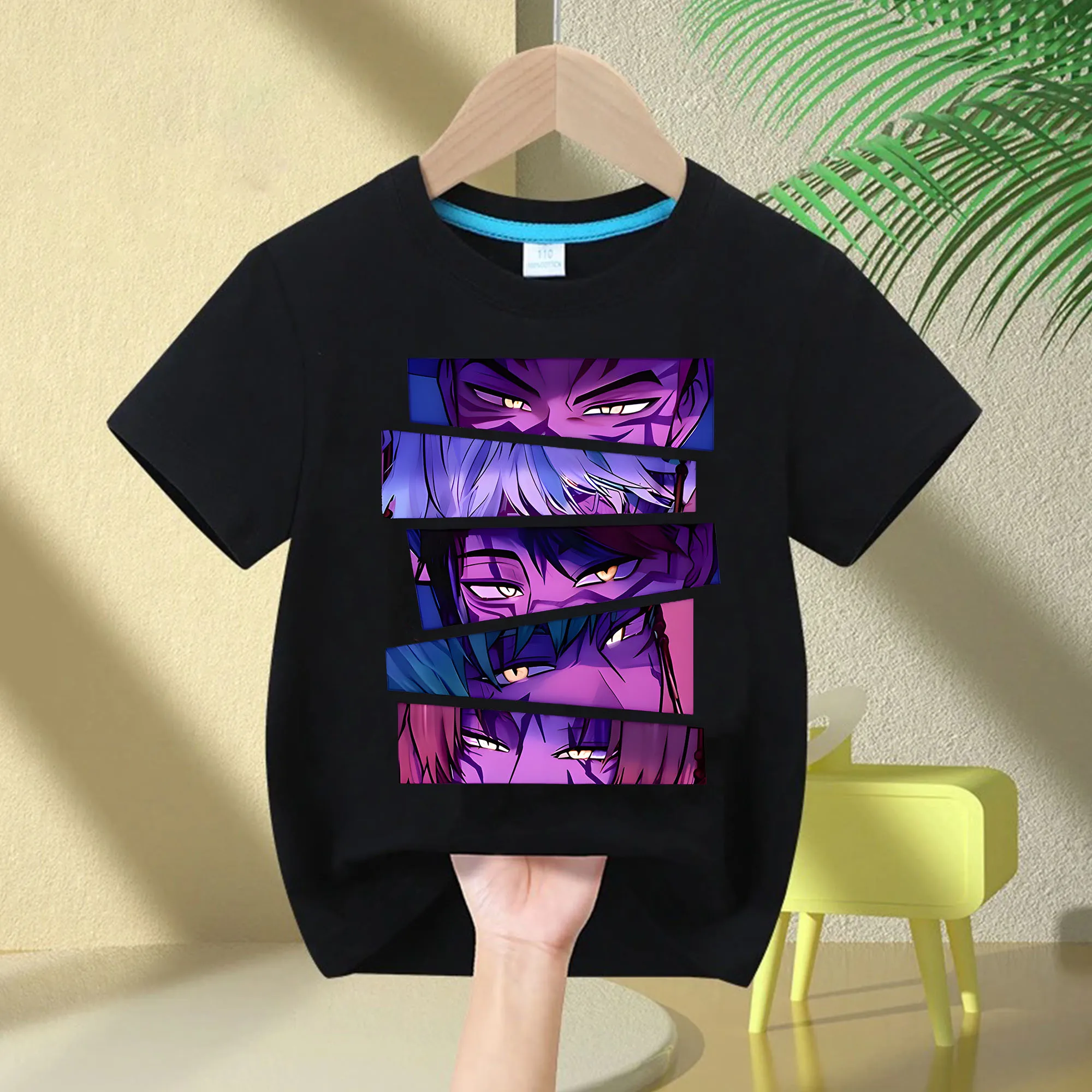 Nuovo 2025 KPop Demon Hunters Saja Ragazzi Cartoon Ragazzi T-shirt Girocollo Stampa Moda Casual Top T-shirt per bambini Abbigliamento per bambini