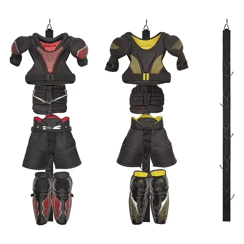 A89E-Hockey Gear Organizer With 5 Hooks Hockey Drying Rack Sports Camping Dorm Accessories Equipment