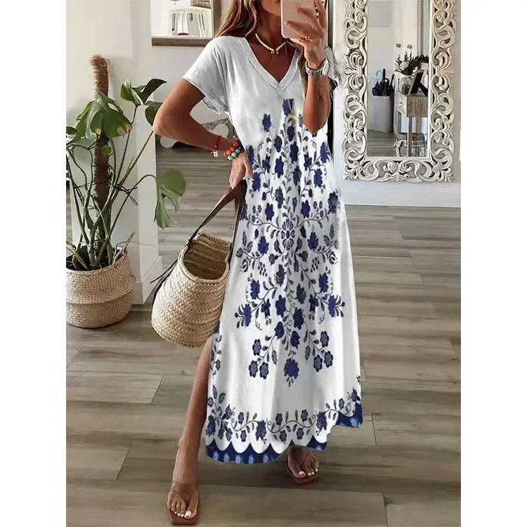 Mini robe de plage pour femmes, grande taille 5XL, mode femmes, robe imprimée, robe de soirée élégante Boho, robe imprimée, été, 2022