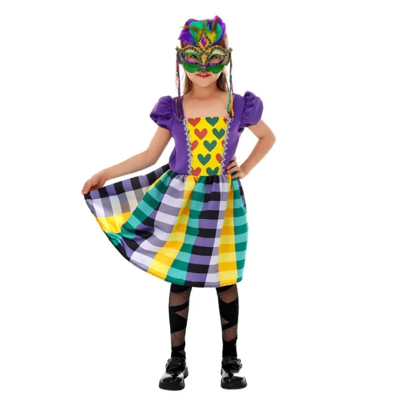 카니발 키즈 대비 공주 할로윈 코스프레 드레스 무대 쇼 소녀 의상 가면 무도회 파티 의상 마스크 dd45