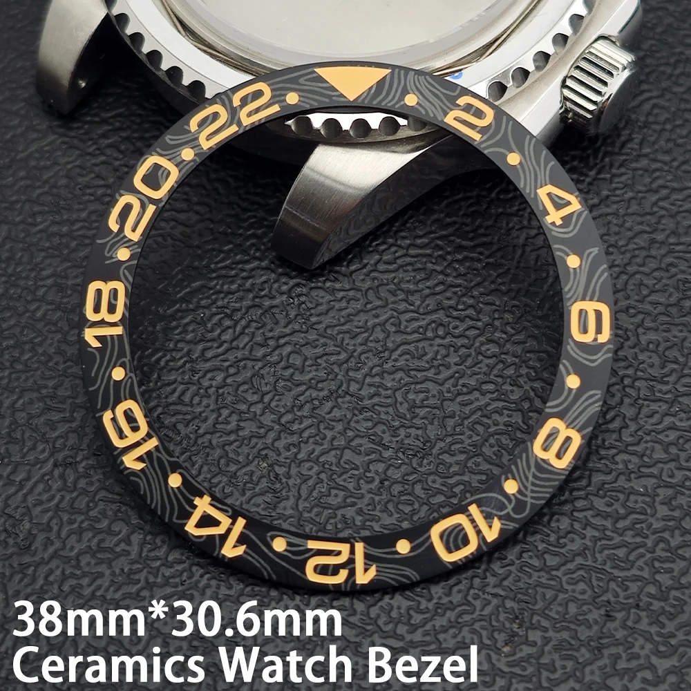 38mm*30.6mm Schräger Keramik-Uhrenlünette Uhrengehäuse Ersatz-Zubehör Taucher GMT Imitations-Kohlefaser-Textur Ring Uhren Herren – Detail 9