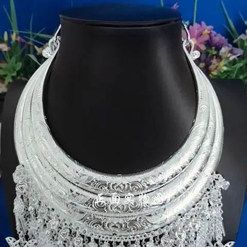 Yunnan Miao Silver Large Necklace Chinese Style Necklace Performance Accessories Silver Alloy Necklace Local Hanging Props