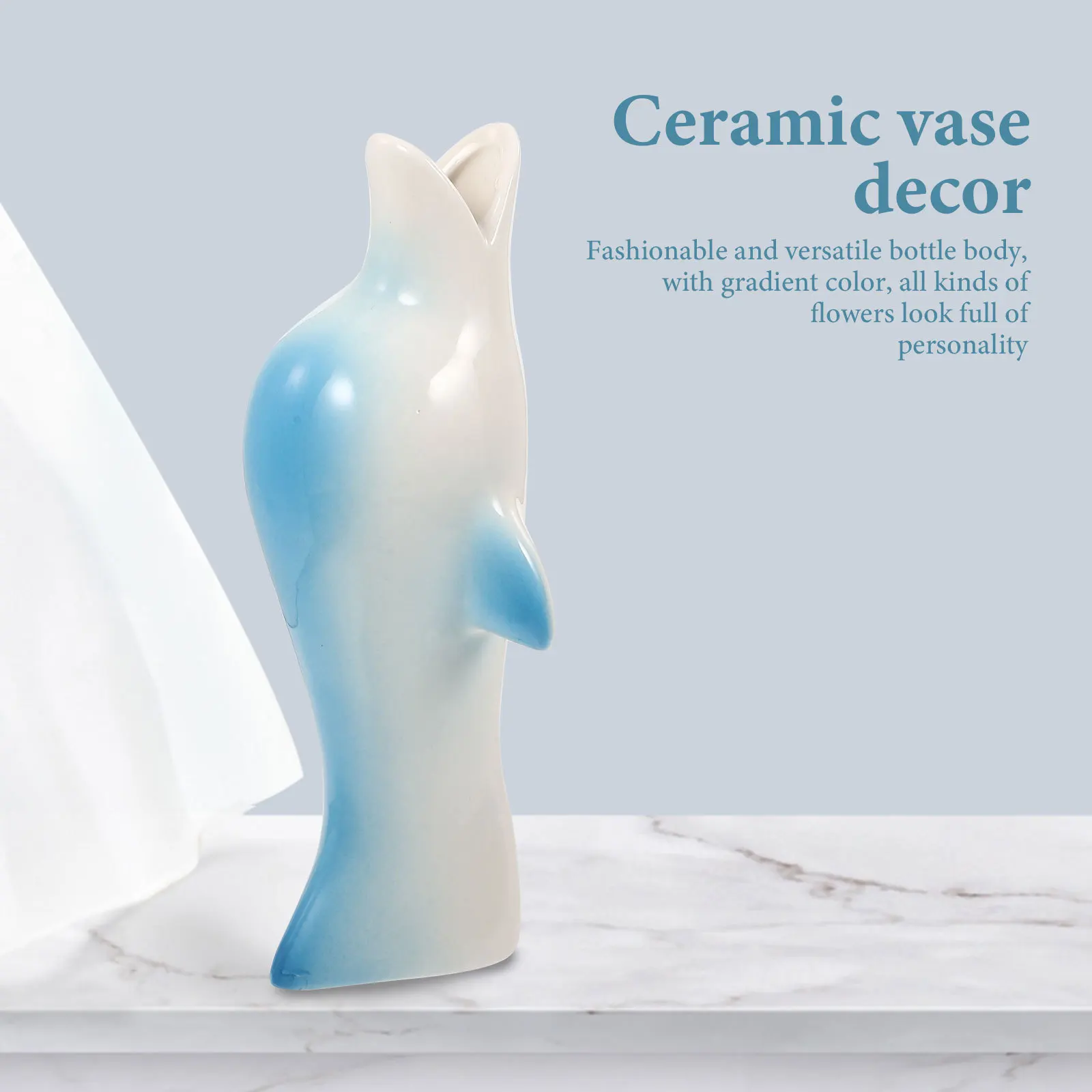 

Decor Vase Irregular Shape Ceramic Flower Arrangement Floral Dolphin Creative Holder