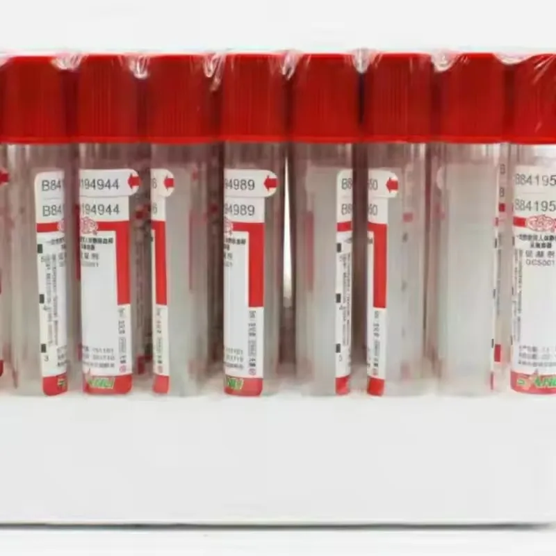 50pcs/100pcs  Disposable Vacuum Blood Collection Plain Tube without Additive Red CGF tube Laboratory Consumables PRF tubes