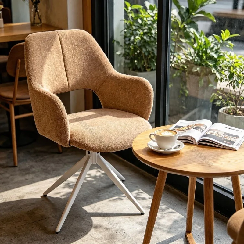 Customizable Modern Dining Chair = Fabric Armrest Comfortable Seat