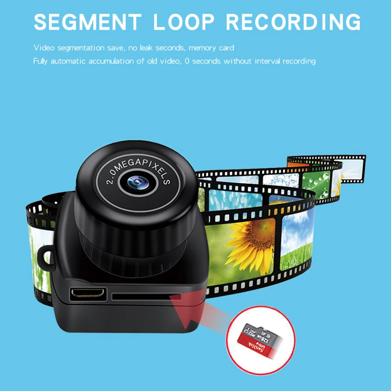 소형 카메라 HD 비디오 오디오 녹음기 자동차 스포츠 마이크로 캠 웹캠, 마이크 Y2000 캠코더, 소형 DV DVR 보안 보모
