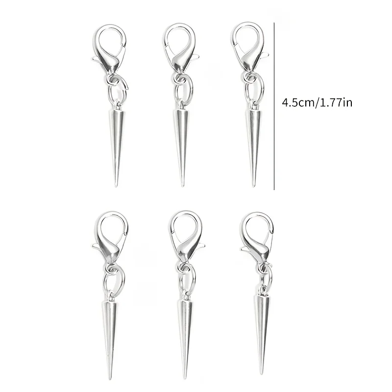 6 Gothic punk-style pointed boot charm accessories, perfect for women's daily wear, Halloween parties, and gifting
