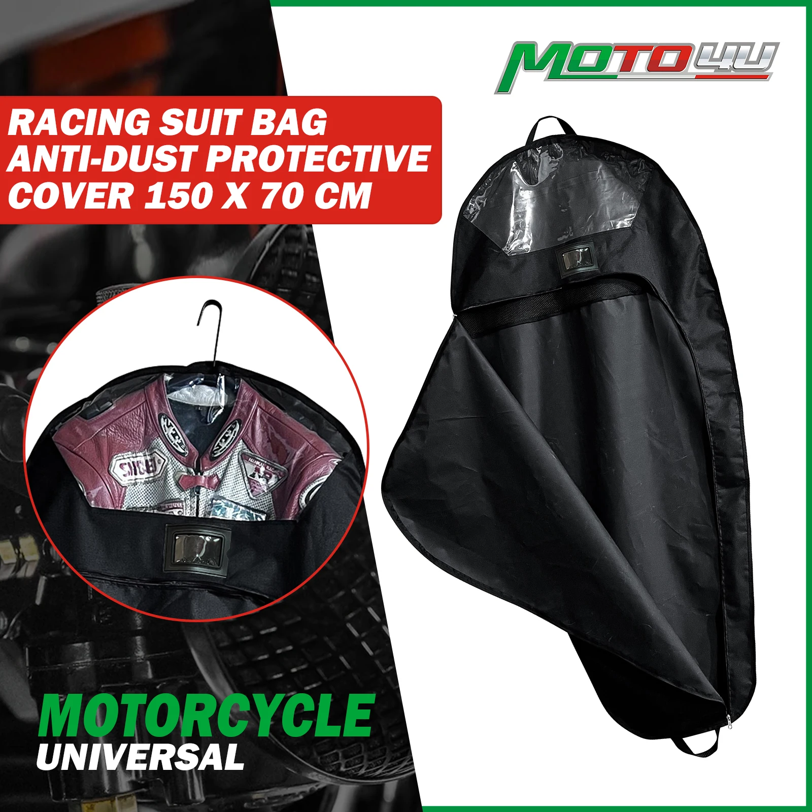 

MOTO4U Racing Suit Bag Anti-Dust Protective Cover Protective Cover For Leather Suit Motorcycle Leather Suit Protective Bag Case