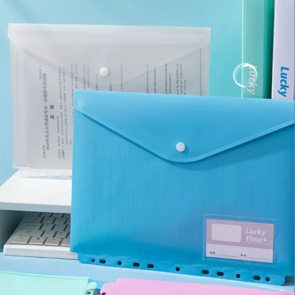 

Color PP A4 File Folder Large Capacity 3 Hole Data Folder Dustproof Waterproof Ring Binder Folder Document Storage