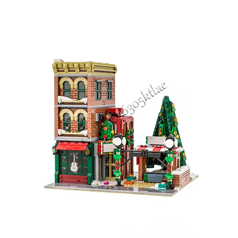 1658-onderdelen MOC City Street Views Modulaire winterbouwsteen Diy educatieve montage voor kinderen Speelgoed Populair Halloween-cadeau