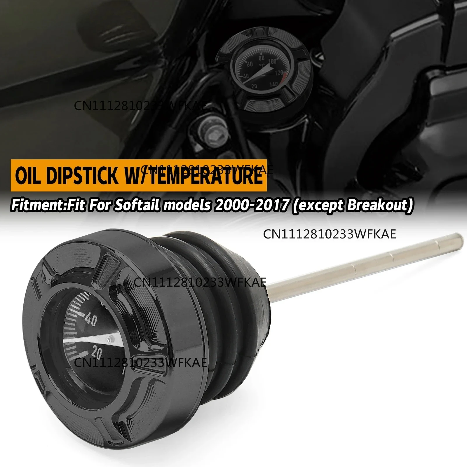 Motorcycle Temperature Oil Dipstick Fit For Harley Softail Fatboy Heritage CVO Rocker Deluxe 2000-2017 62845-00A 62896-00