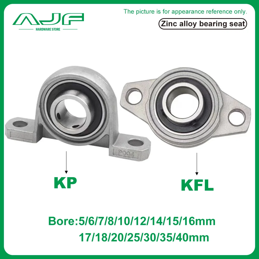 1/5pcs Zinc Alloy Pillow Block Bearing KFL08 KFL000 KFL001 KFL002 KFL003 KFL004 Bore 5mm-40mm Mini Bearings