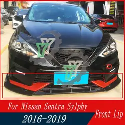 3PCS Car Front Bumper Lip Spoiler Splitter Diffuser Detachable Body Kit Cover Guard For Nissan Sentra Sylphy 2016 2017 2018 2019