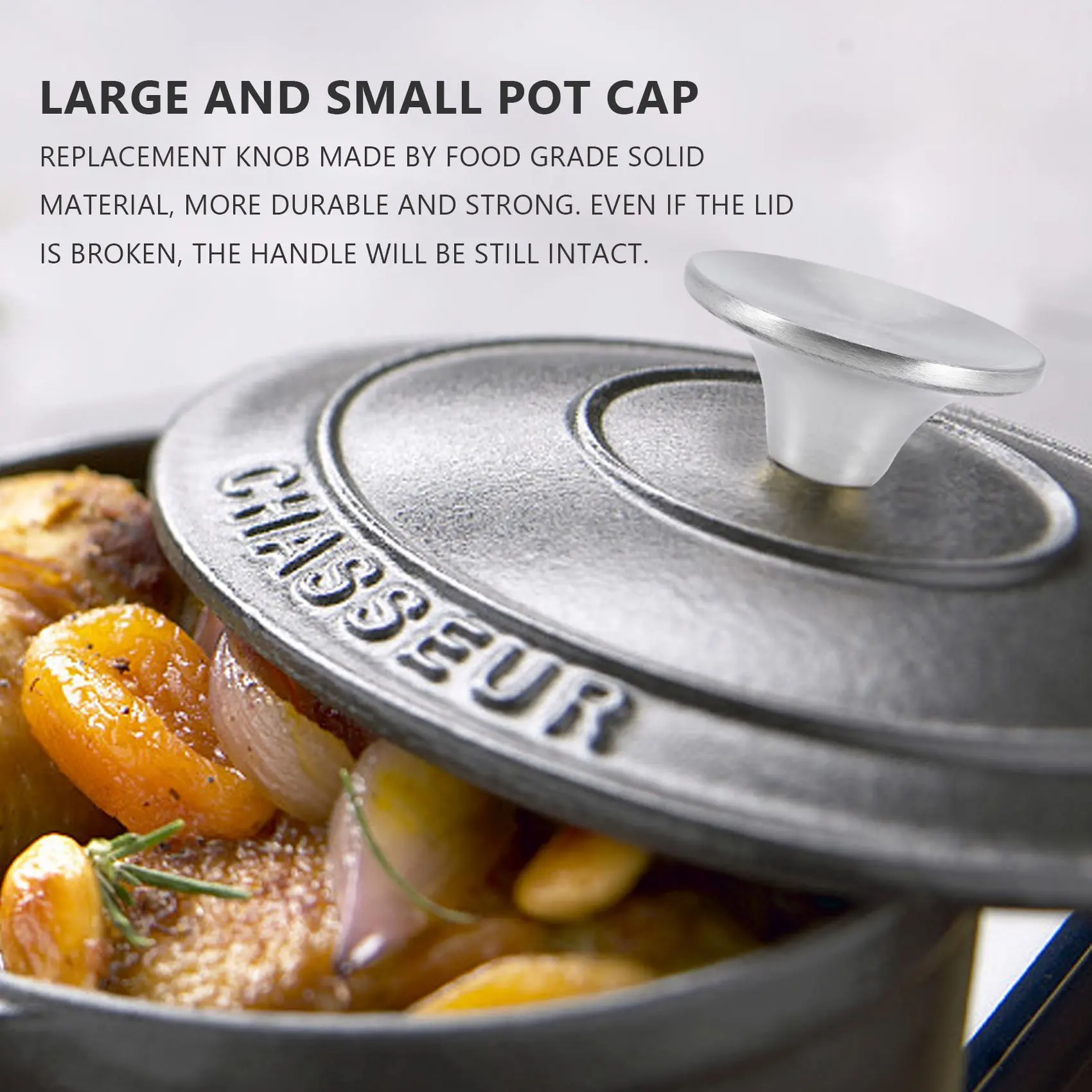Dutch Oven Knob, Stainless Steel Pot Lid Replacement Knob For Le Creuset,Aldi,Lodge Limited Time Offer