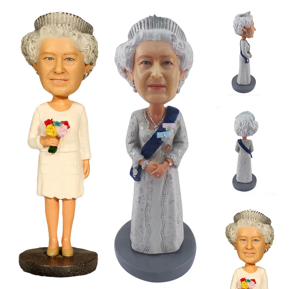 Queen Elizabeth II Car Ornament platine Jubilee 2022 70th Anniversary Resin figurine Doll Auto Interior Dashboard Statue