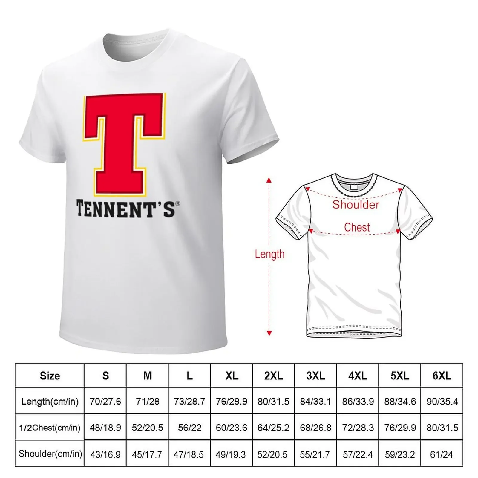 Tennent Lager T-Shirt aesthetic clothes sweat T-shirts for men cotton