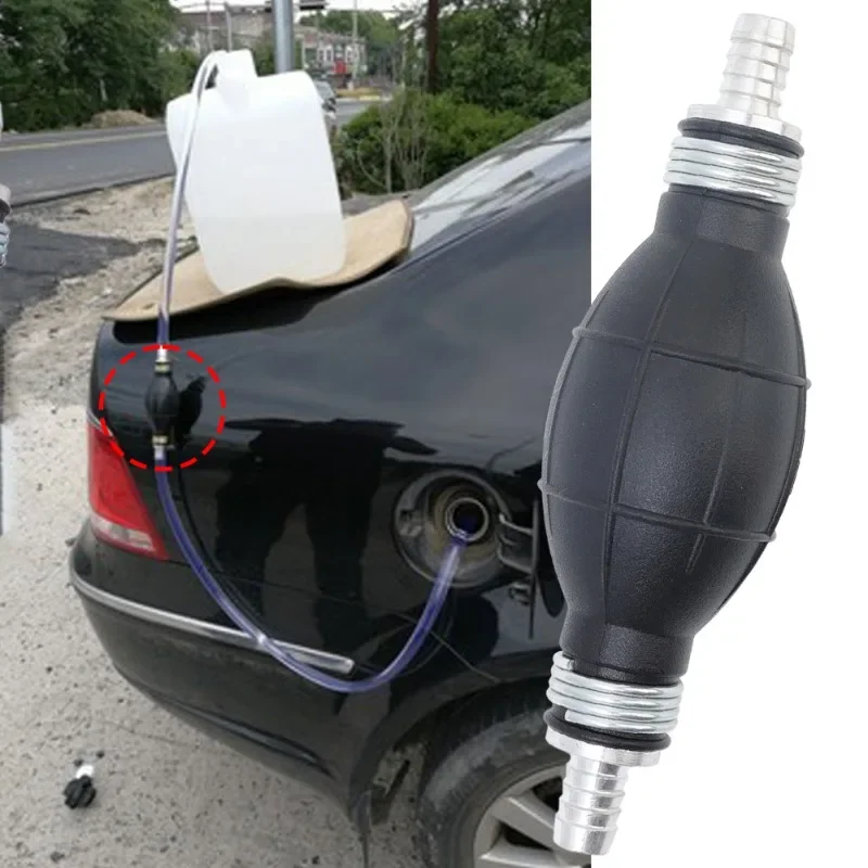 6/8/10/12mm Car Hand Fuel Pump Auto Rubber Oiler Aluminum Interface Diesel Oil Transfer Pump Petrol Diesel Liquid Manual Pump