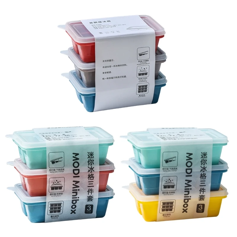 3x Ice Cube Mold Easy Release Silicone Ice Tray Mold Multifunctional Reusable