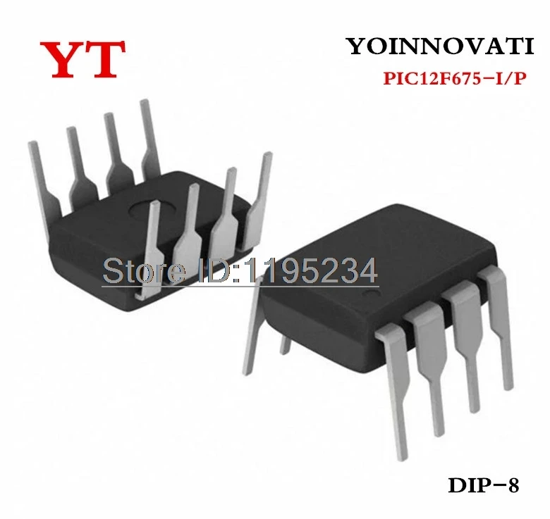 50pcs/lot PIC12F675-I/P PIC12F675 MCU 8BIT 1.75KB FLASH DIP8 IC Best quality.