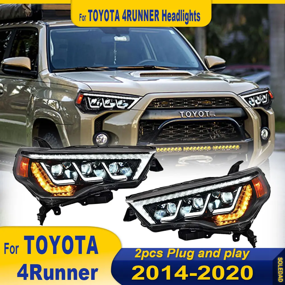 Full LED HeadLamp For Toyota 4Runner Headlight 2014-2021 Headlights 4Runner DRL Turn Signal High Beam Angel Eye Projector Lens