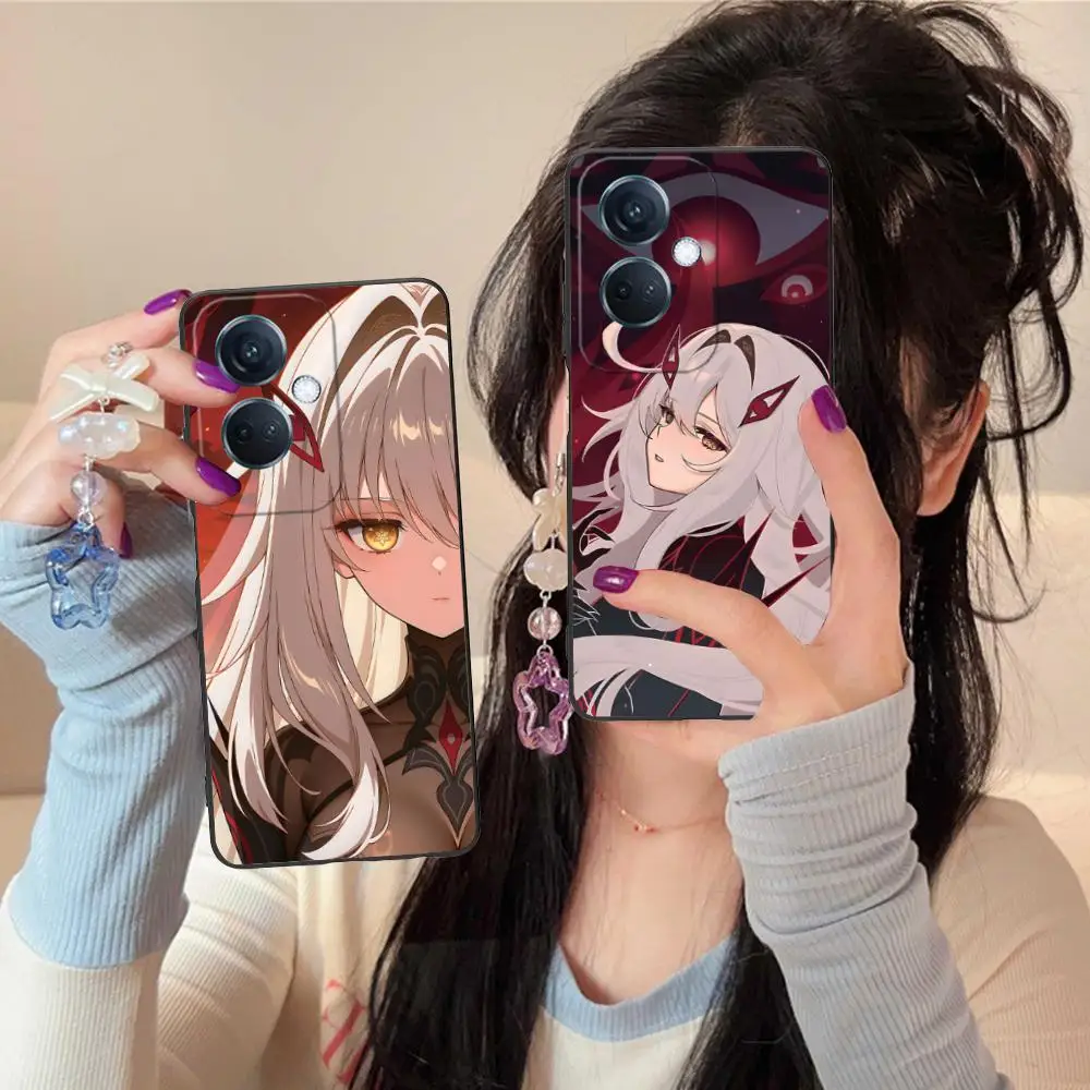 جراب هاتف Genshin Impact Ronova لهاتف OPPO Reno 14 13 12 11 10 9 8 7 6 5 F T Pro 5G غطاء طباعة ملون غطاء جميل فاخر