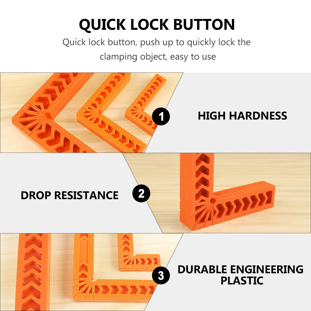 1pc Right Angle Ruler Fixator 90 Degree Plastic Measuring Tool For Woodworking Carpenter Square Diy Construction L-Square Ruler