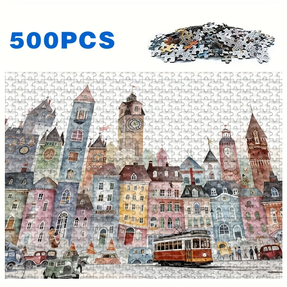 500/1000 قطعة لغز للكبار، لعبة عائلية مريحة عالية الجودة، مثالية لأعياد الميلاد والكريسماس والهالوين والهدايا، أفضل تشوي
