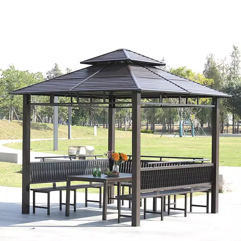 

Outdoor metal four-column pavilion galvanized roof canopy leisure awning villa courtyard garden canopy
