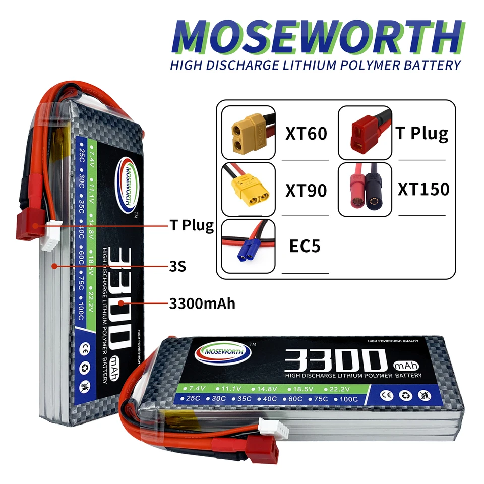 Lipo Battery 2S 25C 30C 10000mAh 12000mAh 16000mAh 22000mAh XT60