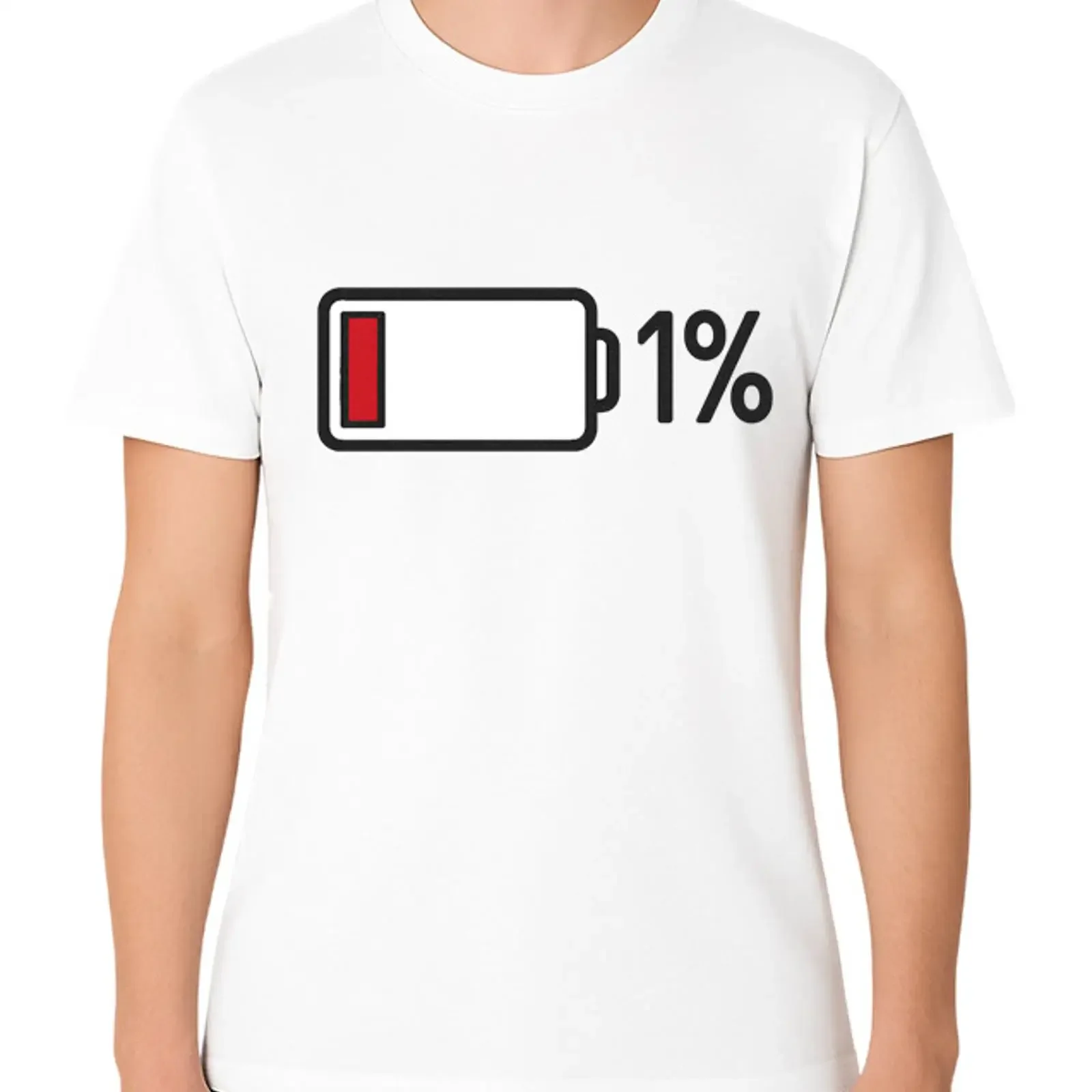 Low Battery 1 Funny Minimal No Energy T Shirt Tired Mood vintage Washed designer clothes Breathable Stretched Casual fashion