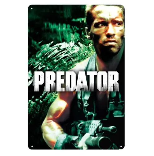 Predator Arnold Schwarzenegger Movie Metal Poster Tin Sign  Plate  -aluminum
