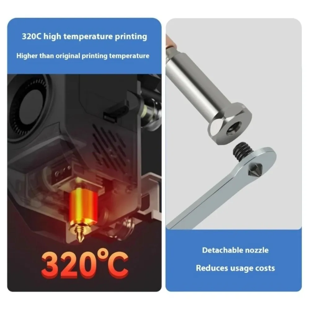 0.2 مللي متر 0.4 مللي متر 0.6 مللي متر 0.8 مللي متر ثلاثية الأبعاد فوهة الطباعة المزدوج المواد القابلة للإزالة Hotend سريعة التبديل ل Anycubic Kobra 3 Max Combo #2