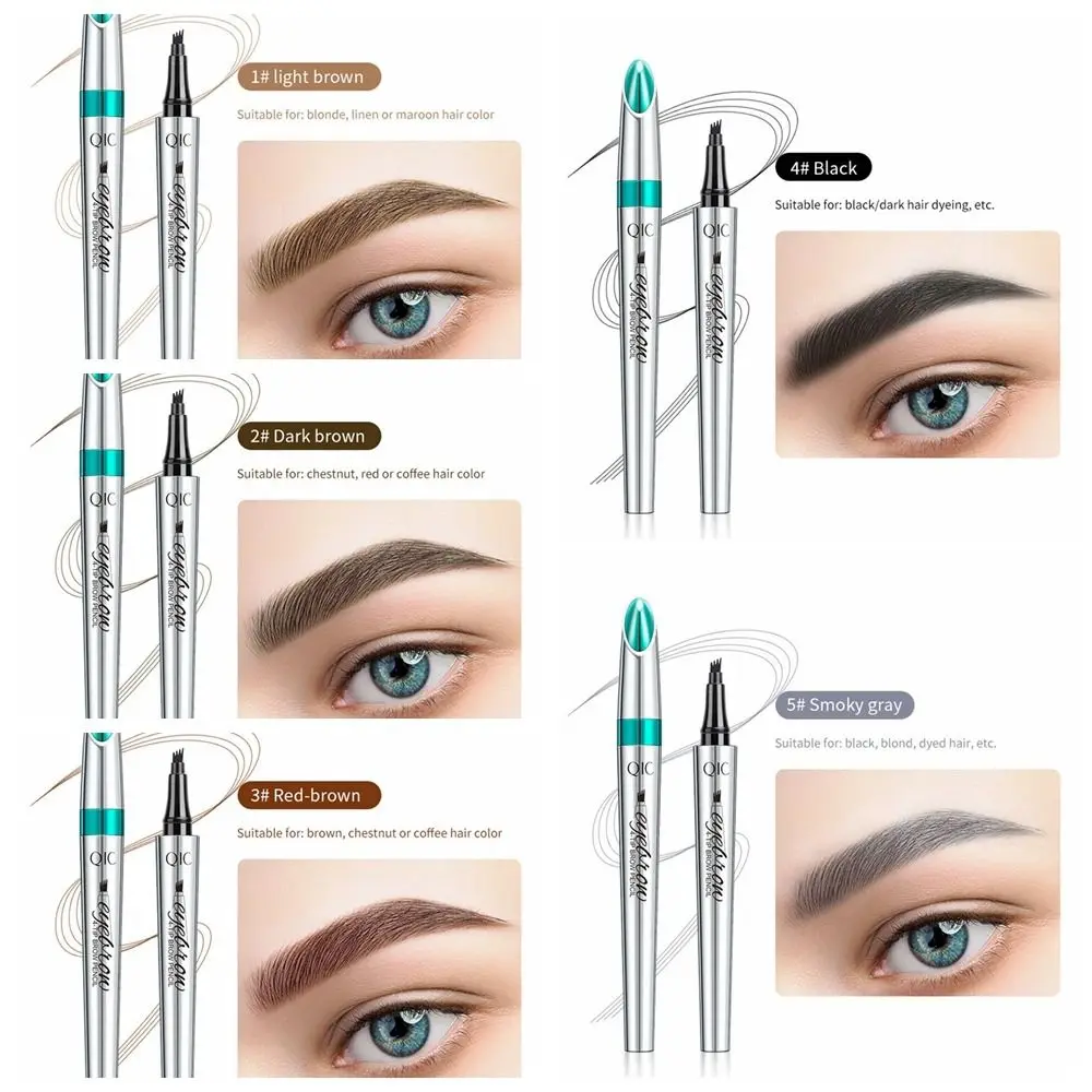 Waterproof Four Claw Eyebrow Pen 4 Points Eyebrow Pencil Sweat-Proof 3 D Eyebrow Cosmetic Tool Non-smudge Non-Fading