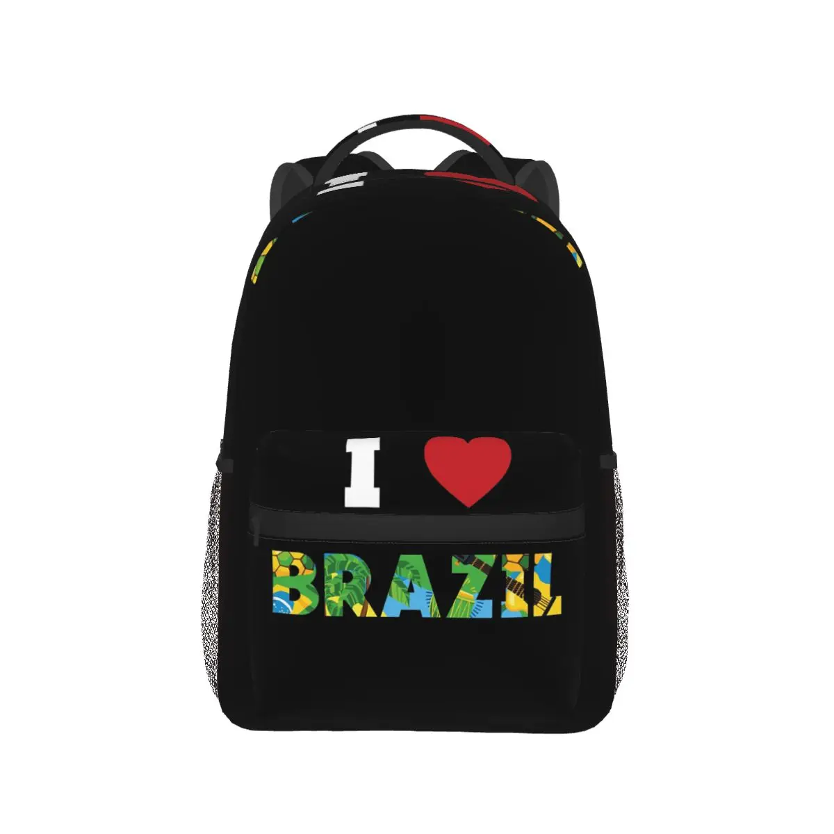 

Рюкзак I Love Brazil Red Heart с флагом Бразилии, Лидер продаж, рюкзак большой емкости, школьная сумка, сумки на плечо для мужчин и женщин