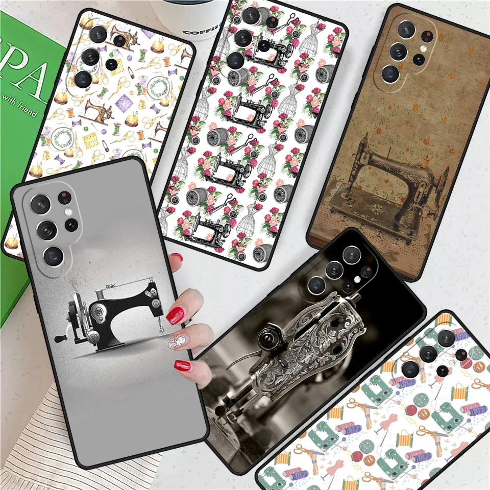 Sewing Machine For Samsung Galaxy S24 Ultra S21 S22 S8 S9 S10 5G Note 10 20 Plus FE S23 Phone case Cover Coque