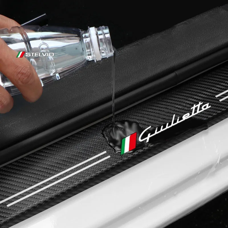 

For Alfa Romeo Giulietta Stelvio Car Door Sill Threshold Stickers Decorative Decals Auto Accessories Styling