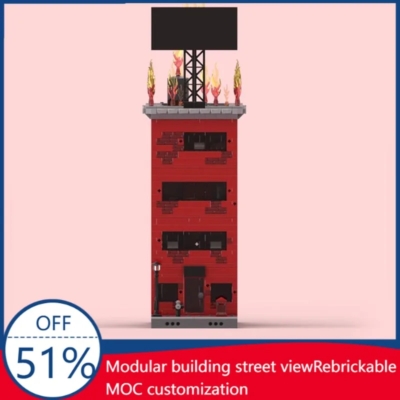 NEW 1464PCS Nelson Murdock Burning Building Daredevil Scene MOC Model Blocks DIY Assembly Educational Birthday Christmas Gifts